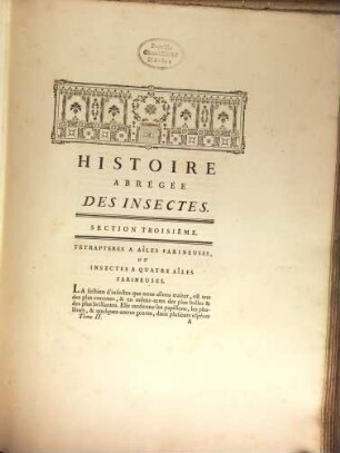 Histoire abrégée des insectes, Dans laquelle ces Animaux sont rangés suivant un ordre méthodique, 2,1. (1798). - 446 S.