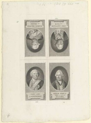 Bildnisse des Hans Carl von Winterfeldt, des Albrecht Dietrich von und zu Eglofstein, des Otto Balthasar von Thun und des Wilhelm Sebastian von Belling