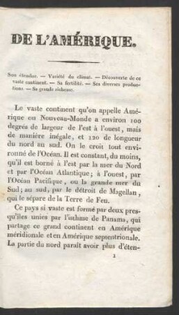 De l'Amérique.