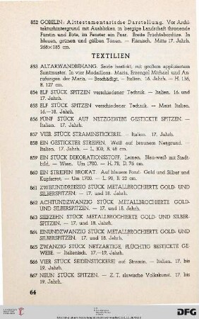 XVII. Textilien (Nr. 853-906)