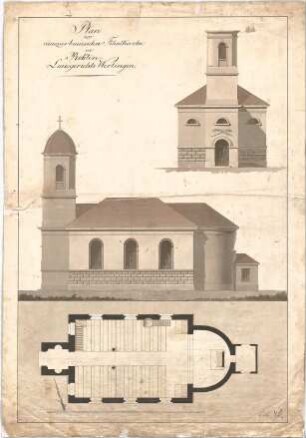 Voit, Johann Michael; Wertingen - Roggden; Filialkirche - Grundriss, Ansichten