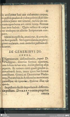 De Generibus Dicendi