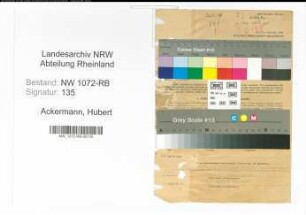 Entnazifizierung Hubert Ackermann , geb. 26.01.1915 (Telegrafenbeamter)