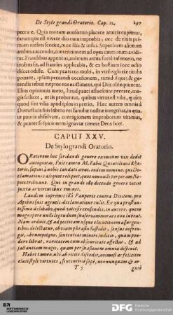 Caput XXV. De Stylo grandi Oratorio