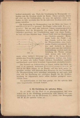 9. Die Entstehung des optischen Bildes.