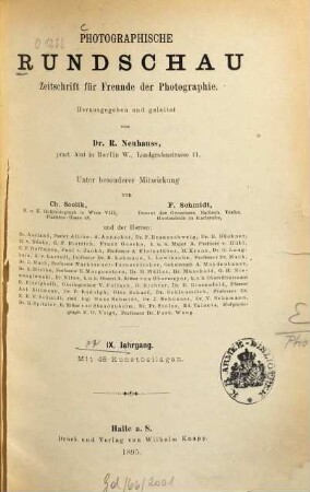 Photographische Rundschau : Zeitschrift für Freunde der Photographie. 9, 9. 1895