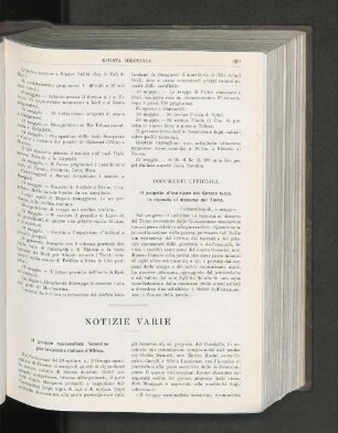 Notizie Varie.
