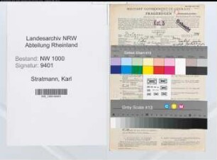 Entnazifizierung Karl Stratmann, geb. 27.08.1915 ()