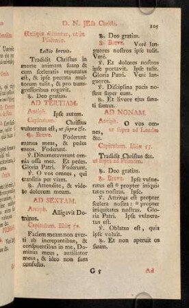 105-106, Ad Tertiam; Ad Sextam; ...