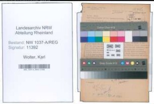 Entnazifizierung Karl Wolter , geb. 20.05.1886 ()
