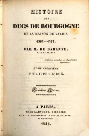 Histoire des ducs de Bourgogne de la maison de Valois : 1364 - 1477, 5. Philippe-le-Bon