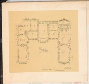 Prinzliches Palais, Berlin Schinkelwettbewerb 1901: Grundriss Hauptgeschoss