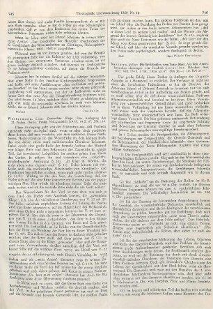 745-746 [Rezension] Westermann, Claus, Gewendete Klage