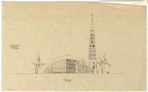 Gsaenger, Gustav; Hamburg; Nikolaikirche - Südostseite (Ansicht)