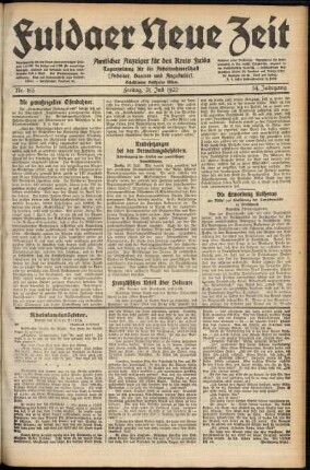 Ausgabe vom Freitag, den 21. Juli 1922.