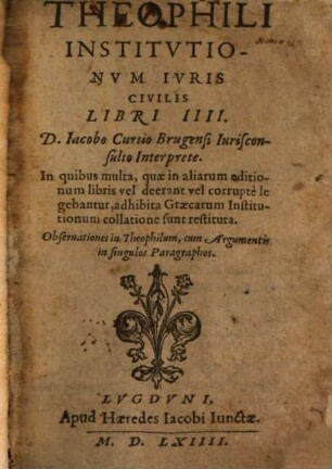 Iustiniani Institutionum libri IV