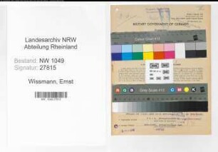 Entnazifizierung Ernst Wissmann , geb. 30.10.1897 (Bahnsekretaer)