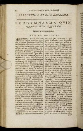 Verecundia, Et Eius Extrema. Progymnasma Quinquagesimum Quintum. - Progymnasma Sexagesimum Tertium.
