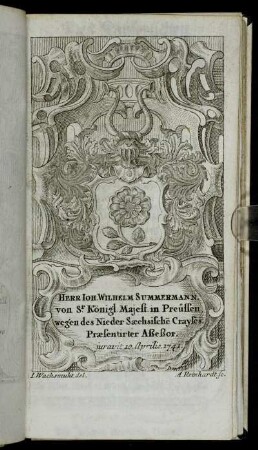 Herr Ioh. Wilhelm Summermann,[...]