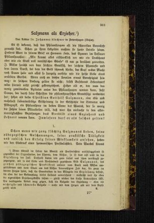 Salzmann als Erzieher