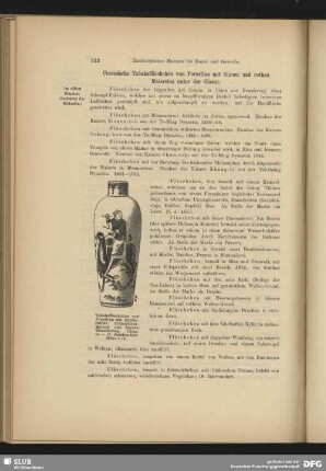 Tabakfläschchen von Porzellan mit kupferrother Unterglasur-Malerei