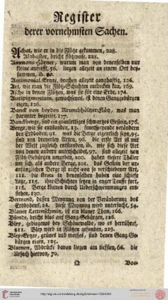 Register der vornehmsten Sachen