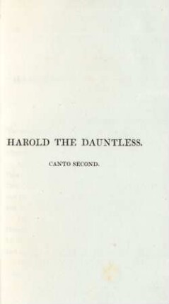 Harold the Dauntless. Canto Second