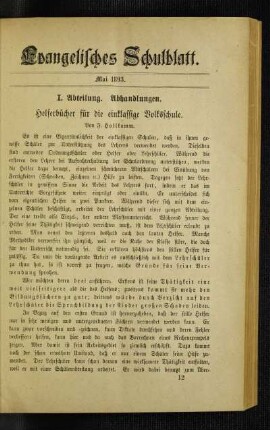 Helferbücher für die einklassige Volksschule
