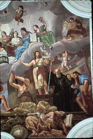 Allegorie der Ankunft des heiligen Benedikt auf dem Monte Cassino