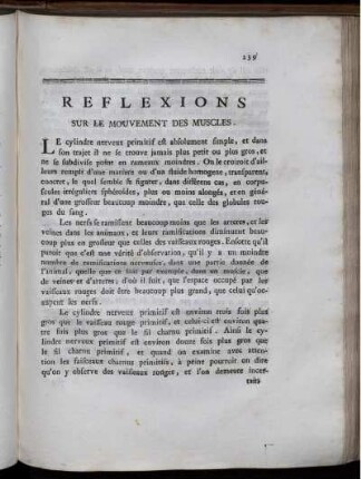 Reflexions Sur Le Mouvement des Muscles.