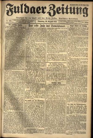 Ausgabe vom Dienstag, den 18. August 1925.