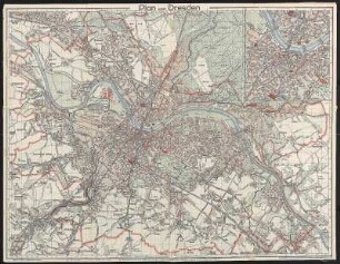 Stadtplan von Dresden, 1.20 000, Lithographie, 1927