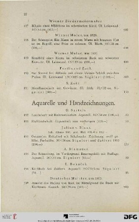 Aquarelle und Handzeichnungen (Nr. 192-230)