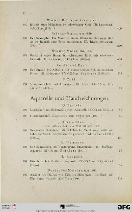 Aquarelle und Handzeichnungen (Nr. 192-230)