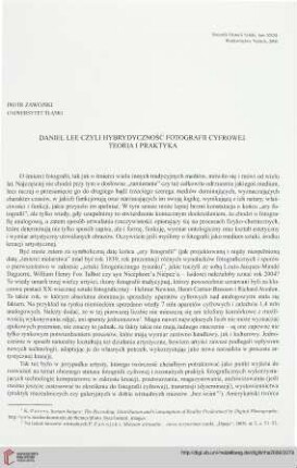 31: Daniel Lee czyli hybrydyczność fotografii cyfrowej : teoria i praktyka