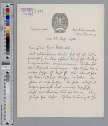 Brief an Richard Dehmel