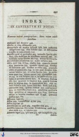 Index In Contextum Et Notas.