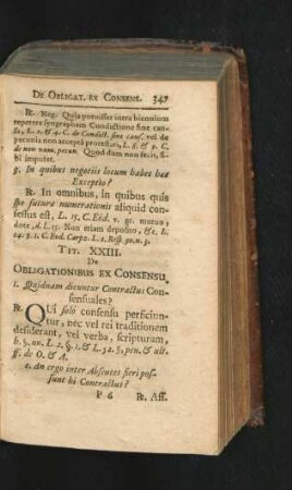 Tit. XXIII. De Obligationibus Et Consensu.