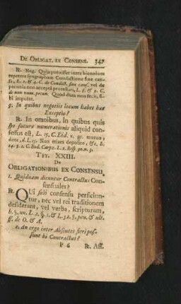 Tit. XXIII. De Obligationibus Et Consensu.