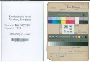 Entnazifizierung Josef Moosmayer , geb. 27.07.1904 (Telefonist)