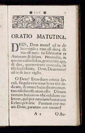 Oratio Matutina.