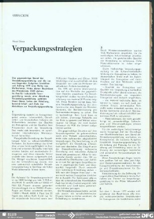 Verpackungsstrategien : Verpacken