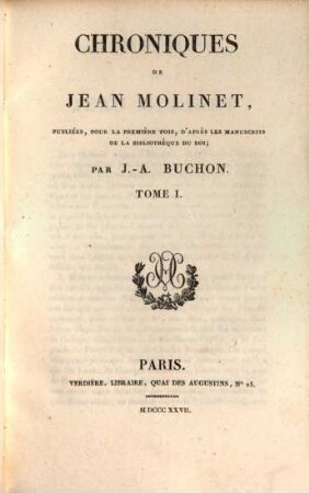 Chroniques de Jean Molinet. 1