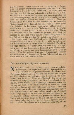 Das gemässigte Agrarprogramm