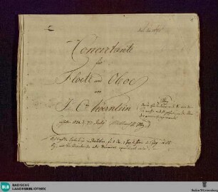Concertos - Don Mus.Ms. 1071 : fl, ob, orch; C; GroF deest