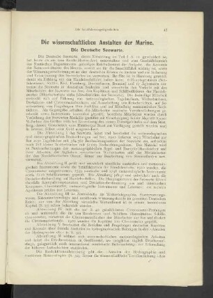 Die wissenschaftlichen Anstalten der Marine.