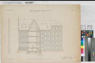 Münster (Münster) Regierungsgebäude (Inventarzeichnung) Blatt 9 Schnitt 1890 1 : 100 50 x 68 Lithographie: Bogdan Gisevius, Berlin Niermann; Butz KSM Nr. 1310,22