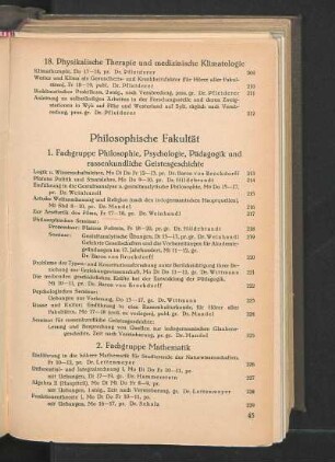 Philosophische Fakultät