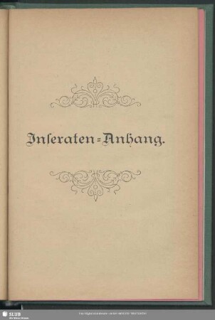 Anzeigen : Inseraten-Anhang
