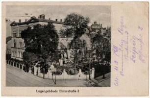 Logengebäude Elsterstraße 2 : Vereinslazarett vom Roten Kreuz der Logen Apollo und Balduin zur Linde